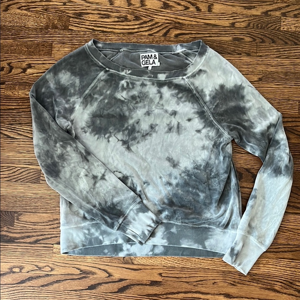 Pam & Gela velour tie-dye cropped sweatshirt